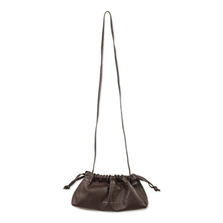 Studio Amelia Chocolate Calf Leather Mini Drawstring Bag