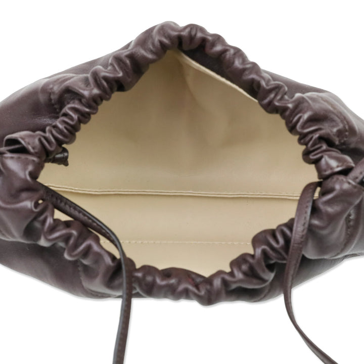 Studio Amelia Chocolate Calf Leather Mini Drawstring Bag