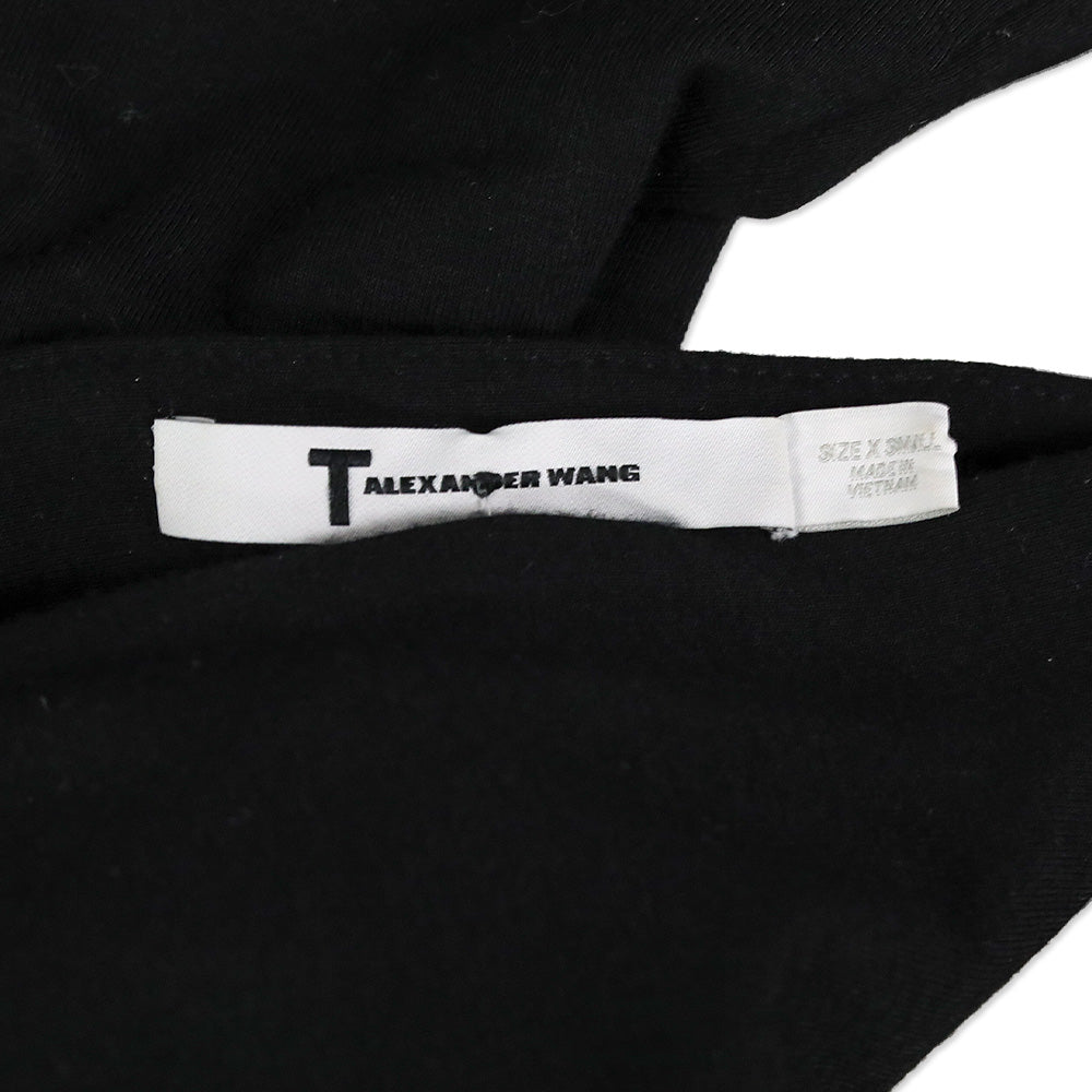 T by Alexander Wang Black Lace-Up Long Sleeve Bodysuit