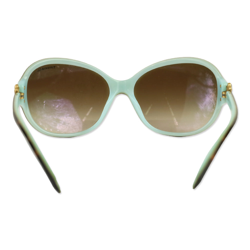 Tiffany & Co Brown Havana/Tiffany Blue Flower Accent Butterfly Sunglasses