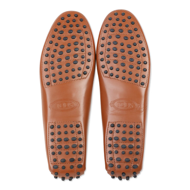 Tod's Cognac Smooth Leather Chain Driving Loafers