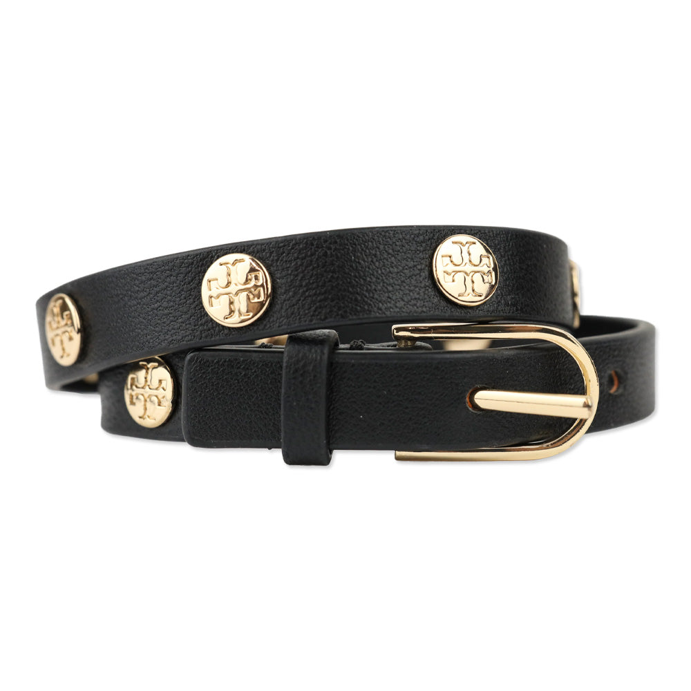 Tory Burch doubled wrap black leather belt Small Kira Double Wrap Watch: Women main image 4