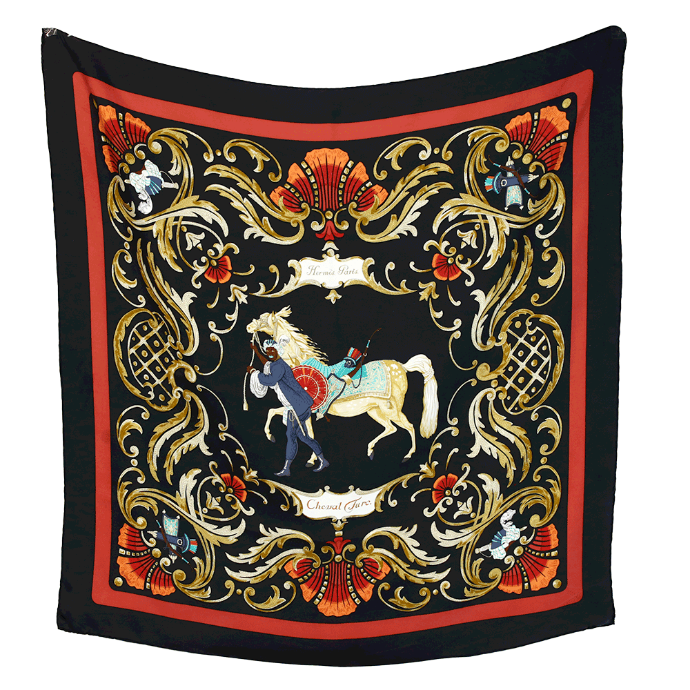Hermès Cheval Turc Vintage Printed Silk Scarf | DBLTKE Luxury