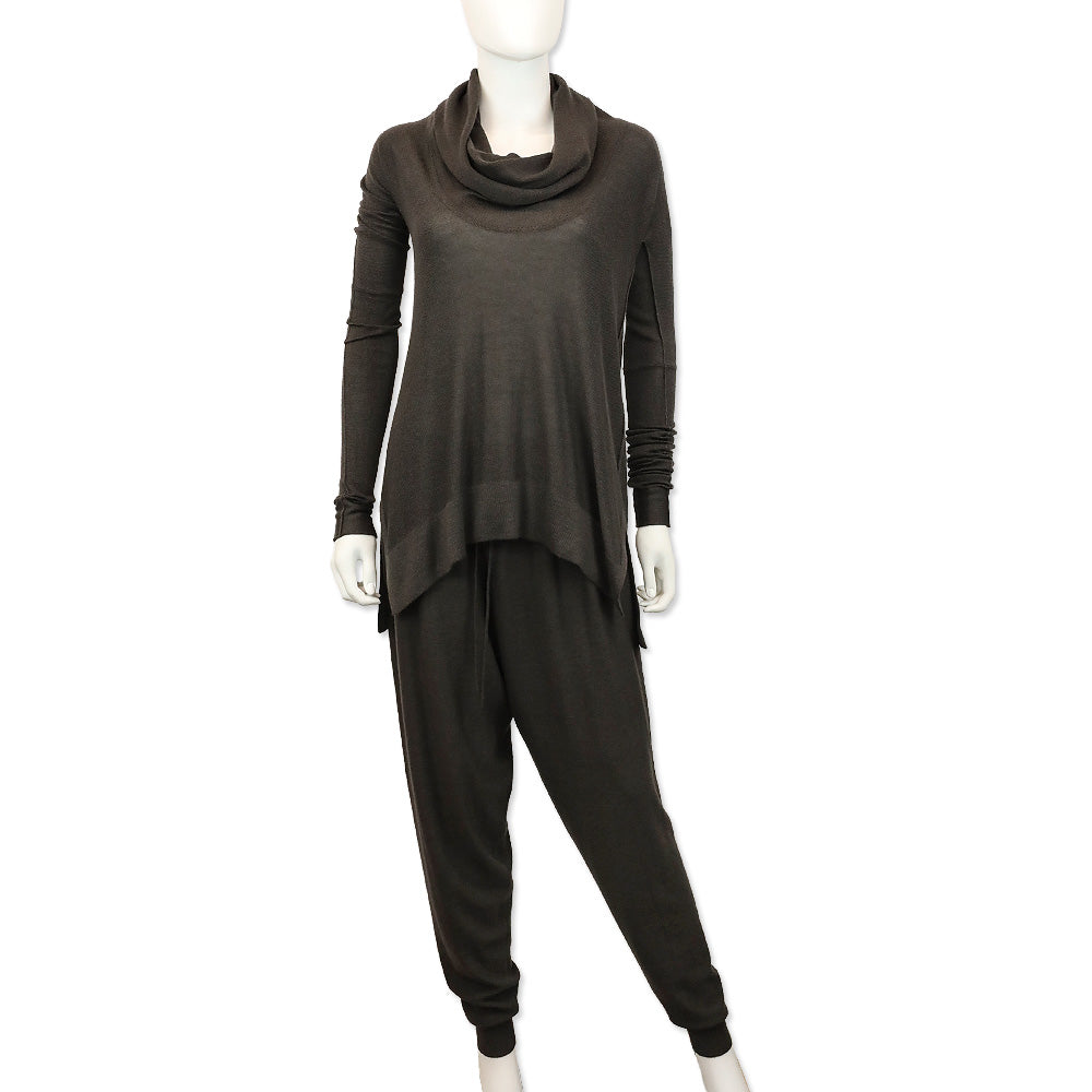 Urban Zen Dark Grey Cashmere/Silk Easy Cowl Neck Sweater