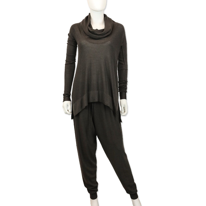 Urban Zen Dark Grey Cashmere/Silk Easy Cowl Neck Sweater