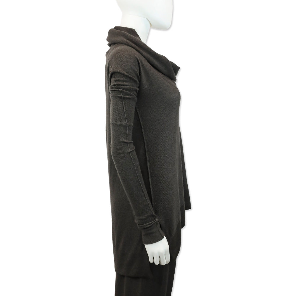 Urban Zen Dark Grey Cashmere/Silk Easy Cowl Neck Sweater