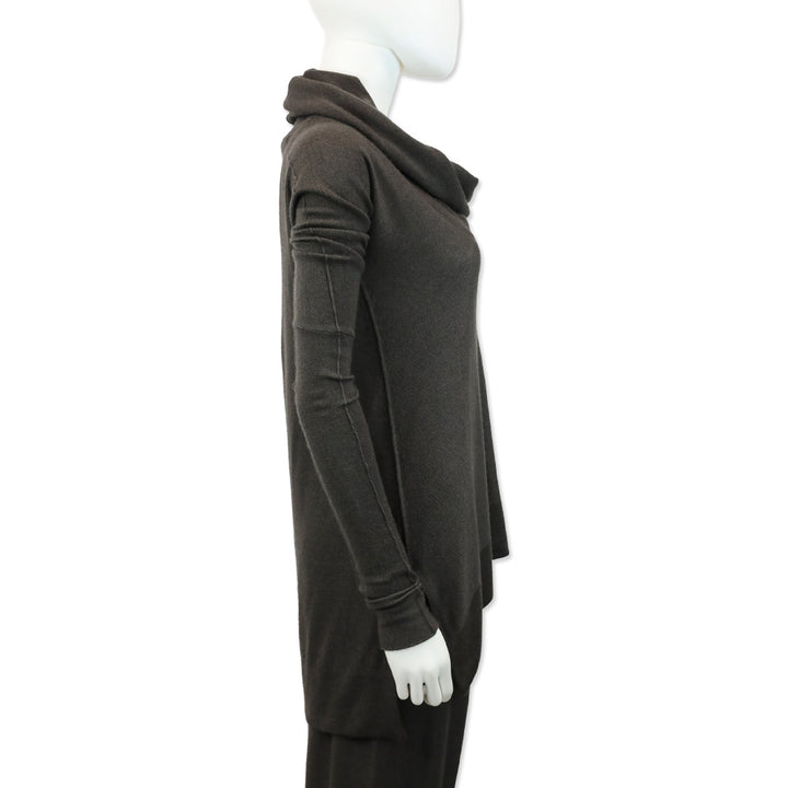 Urban Zen Dark Grey Cashmere/Silk Easy Cowl Neck Sweater