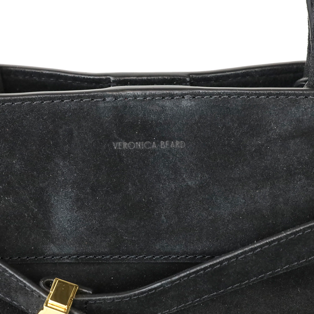 Veronica Beard Black Suede Top-Handle Dash Bag
