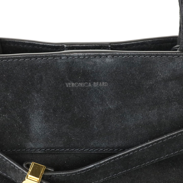 Veronica Beard Black Suede Top-Handle Dash Bag
