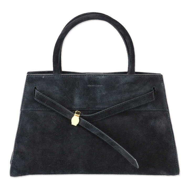 Veronica Beard Black Suede Top-Handle Dash Bag