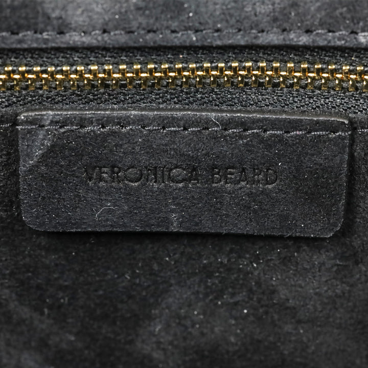 Veronica Beard Black Suede Top-Handle Dash Bag