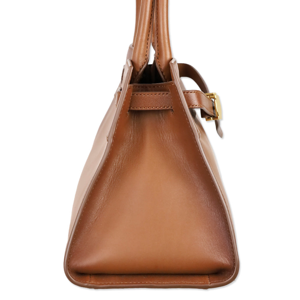 Veronica Beard Burnished Hazelwood Leather Top-Handle Dash Bag