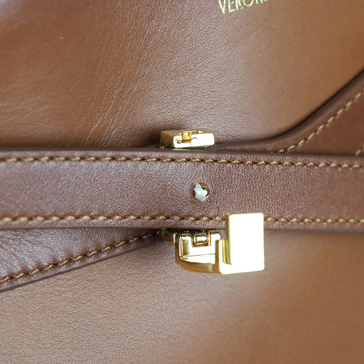 Veronica Beard Burnished Hazelwood Leather Top-Handle Dash Bag