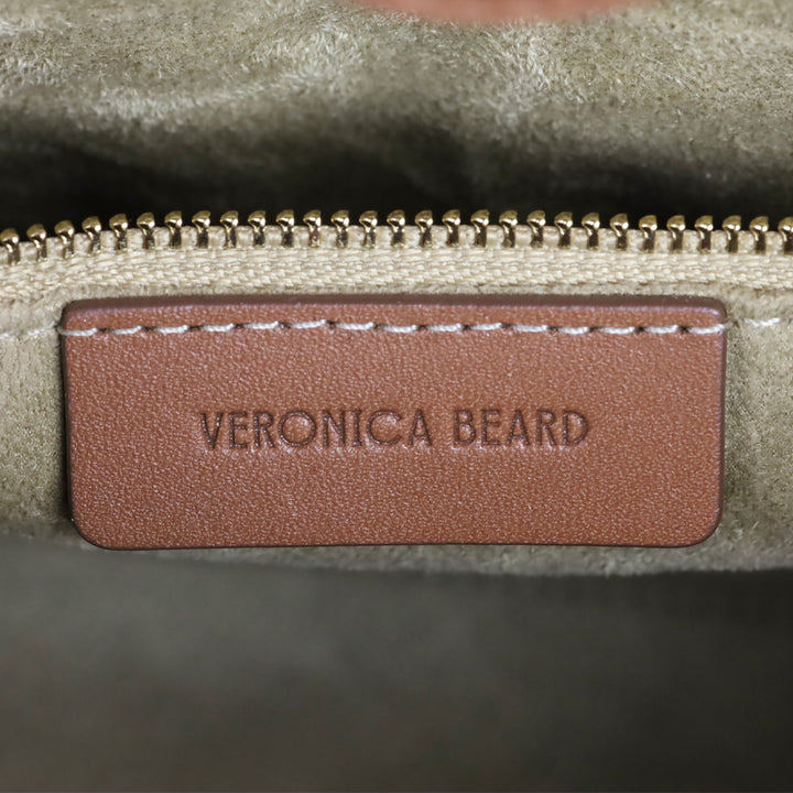 Veronica Beard Burnished Hazelwood Leather Top-Handle Dash Bag