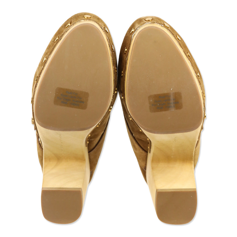 Veronica Beard Dacey 100MM Hazelwood Suede Clogs