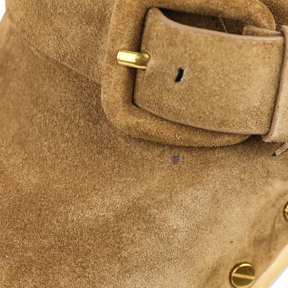 Veronica Beard Dacey 100MM Hazelwood Suede Clogs