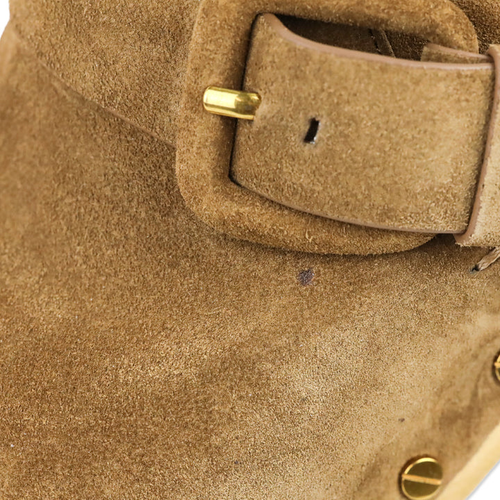 Veronica Beard Dacey 100MM Hazelwood Suede Clogs