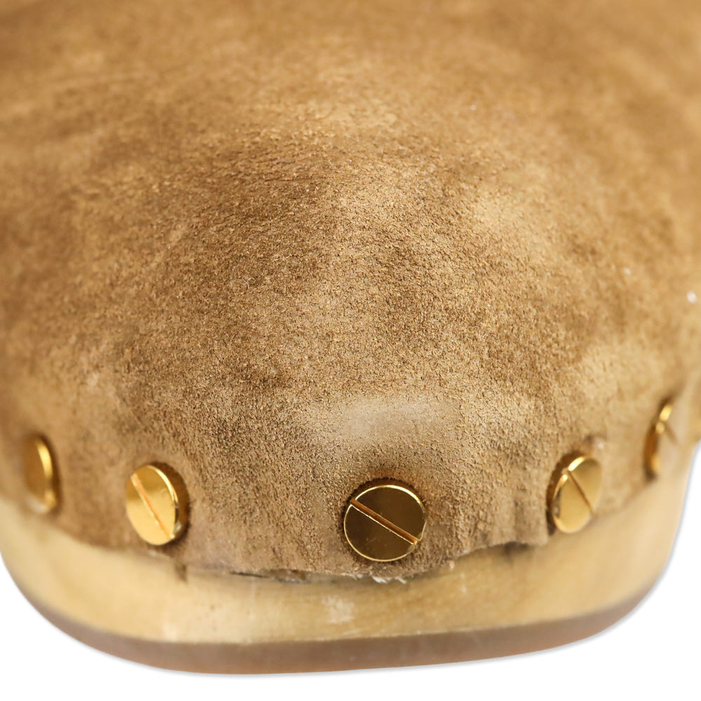 Veronica Beard Dacey 100MM Hazelwood Suede Clogs