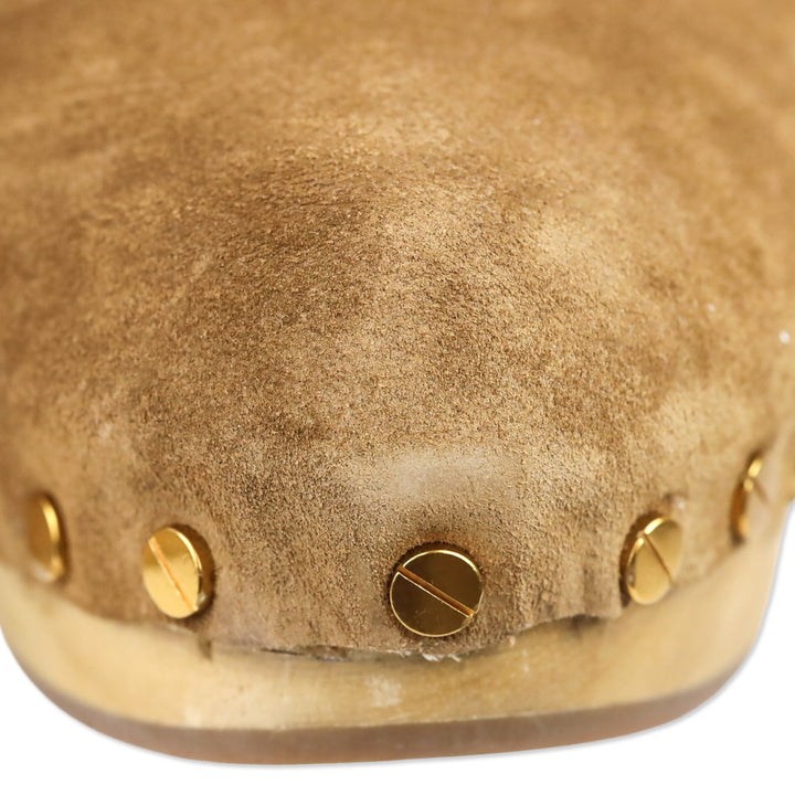 Veronica Beard Dacey 100MM Hazelwood Suede Clogs