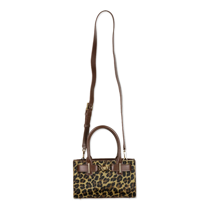 Versace Small Medusa '95 Leopard Calf Hair Tote Bag