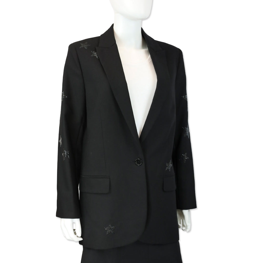 Zadig & Voltaire Black Viva Strass Rhinestone-Star Blazer
