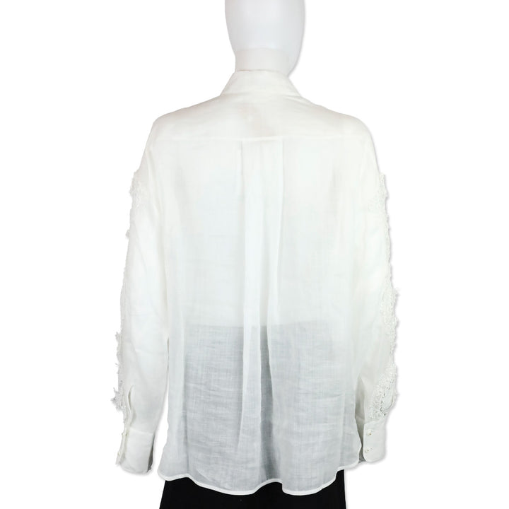 Zimmermann Ivory Halliday Lace Flower Shirt