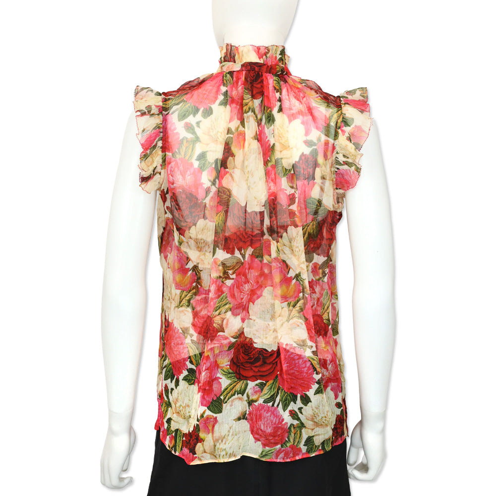 Zimmermann Wonderland Rose-Print Silk-Chiffon Top