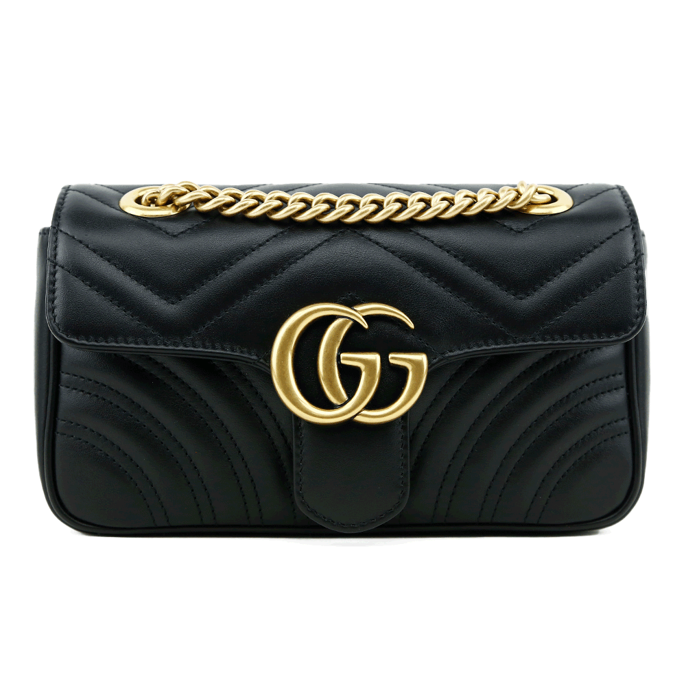 Gucci Black GG Marmont Mini Matelasse Shoulder Bag | DBLTKE