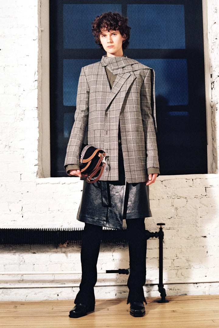 Proenza Schouler Oversized Glen-Plaid Wool Suiting Blazer
