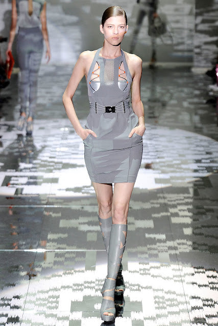 Gucci S/S 2010 RTW Grey Tech Sci-Fi Halter Mini Dress