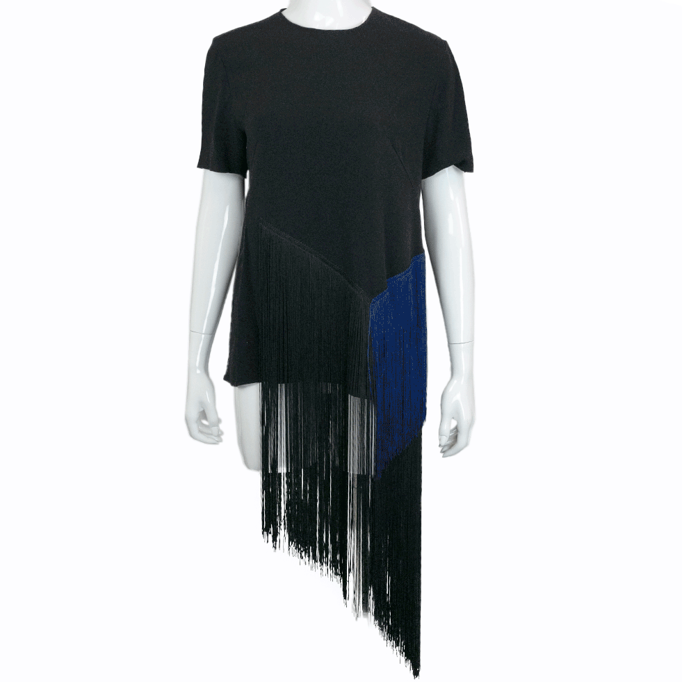 front view of Stella McCartney Edith Two Tone Fringe Top