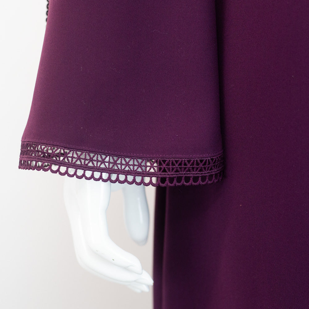 Shoshanna Loarraine Merlot Purple Bell Sleeve Midi Dress