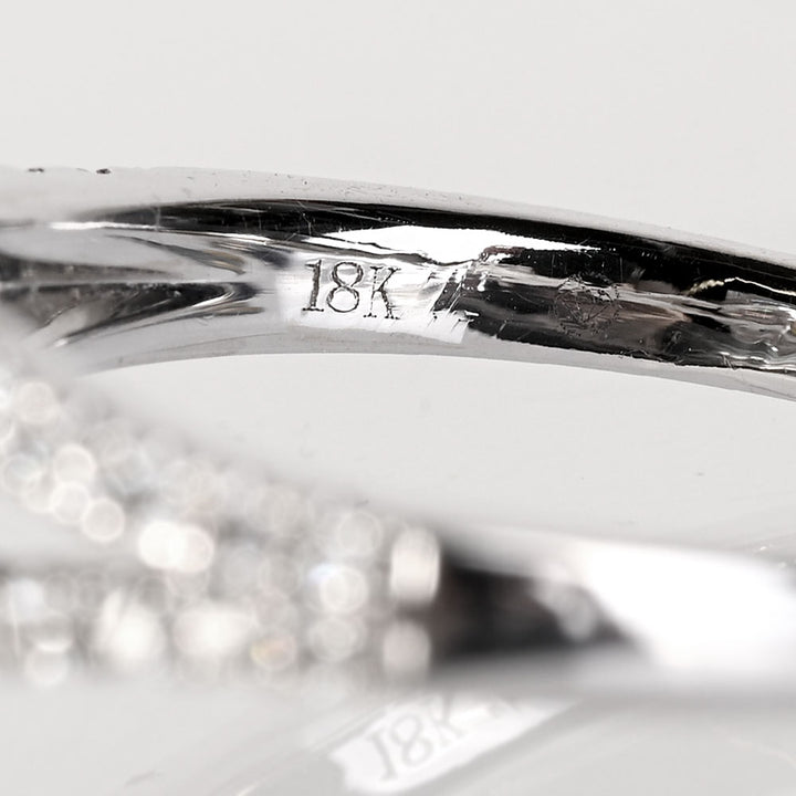 18 KT White Gold & Diamond Flower Engagement Ring