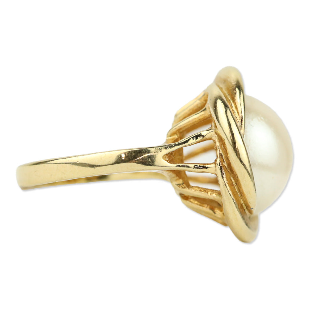 18KT Gold Electroplated Pearl Ring