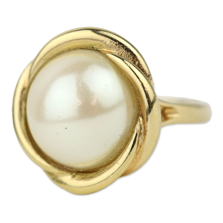18KT Gold Electroplated Pearl Ring