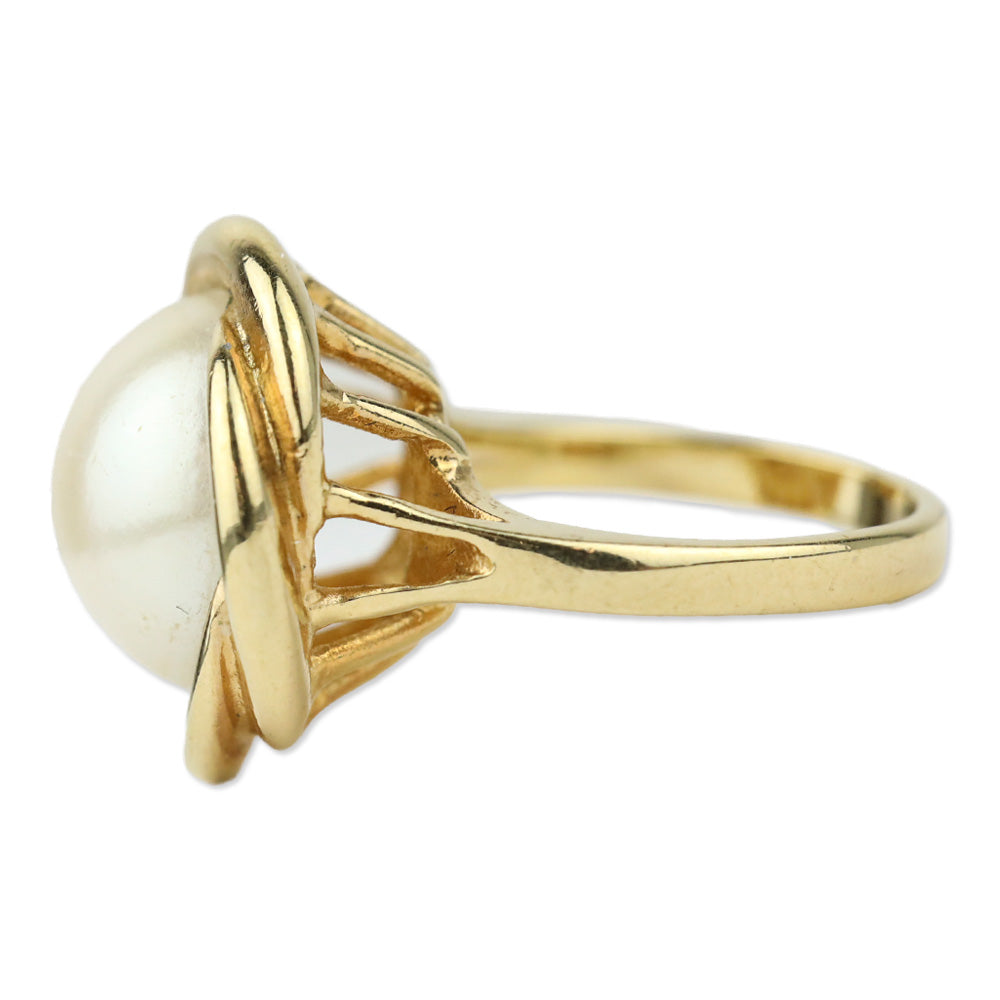 18KT Gold Electroplated Pearl Ring