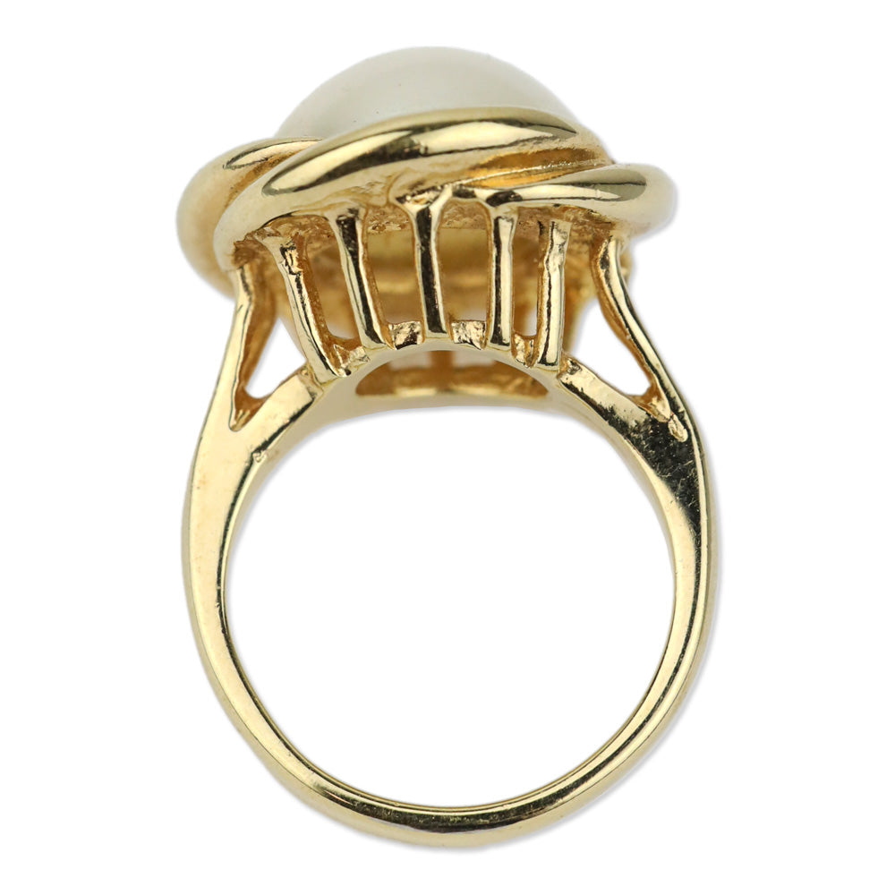 18KT Gold Electroplated Pearl Ring