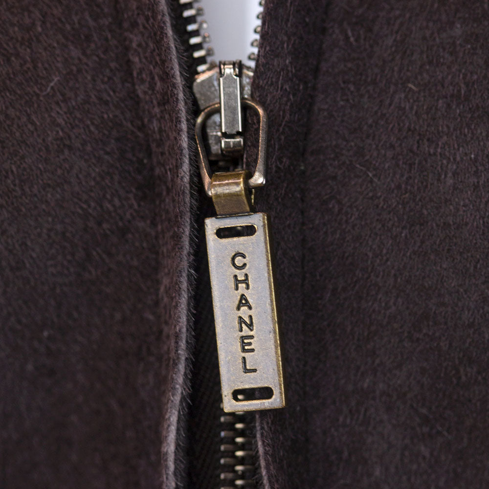 Chanel Vintage Brown Shearling Crop Jacket