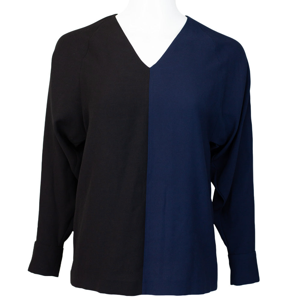 front view of Fendi Two Tone V Neck Top