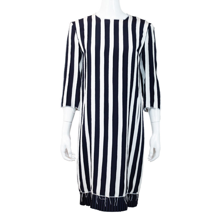 Thom Browne Navy & White Striped Midi Dress