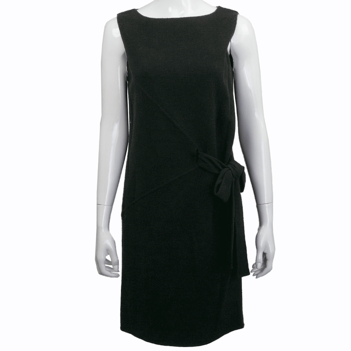 front view of Oscar de la Renta Black Wool Dress