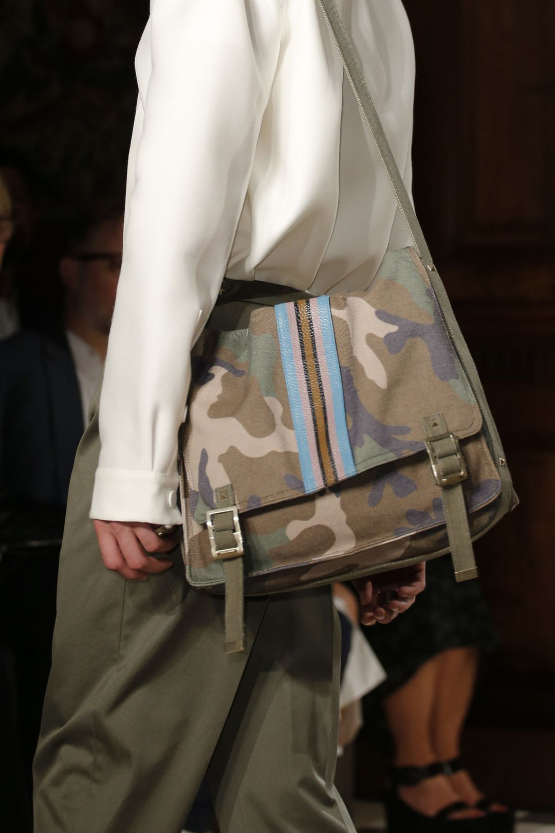 Valentino Garavani Spring 2017 Menswear Camo Canvas Messenger Bag