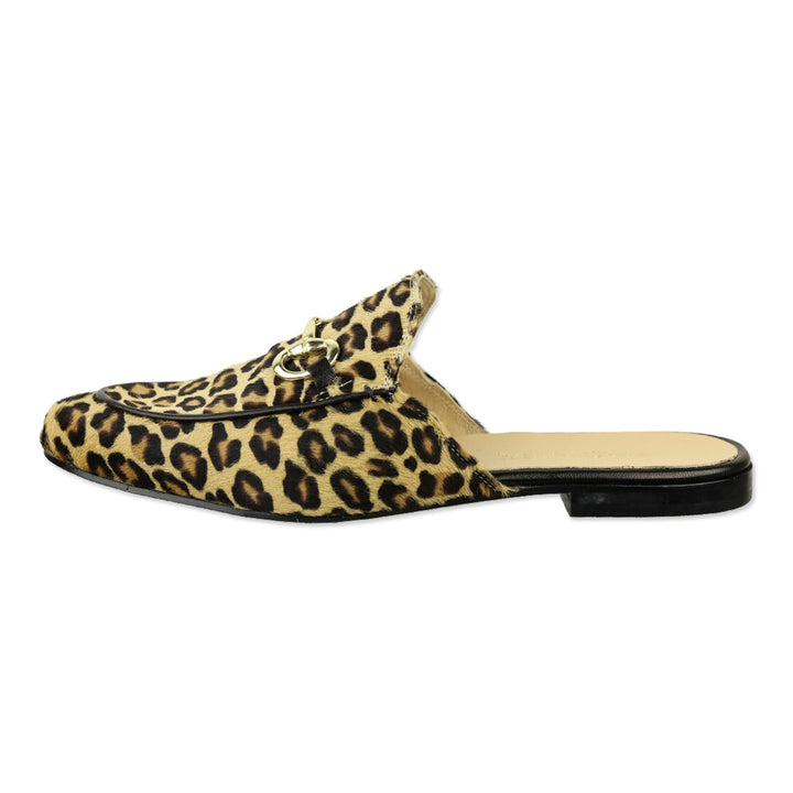 275 Central Leopard Print Calfhair Horsebit Mule