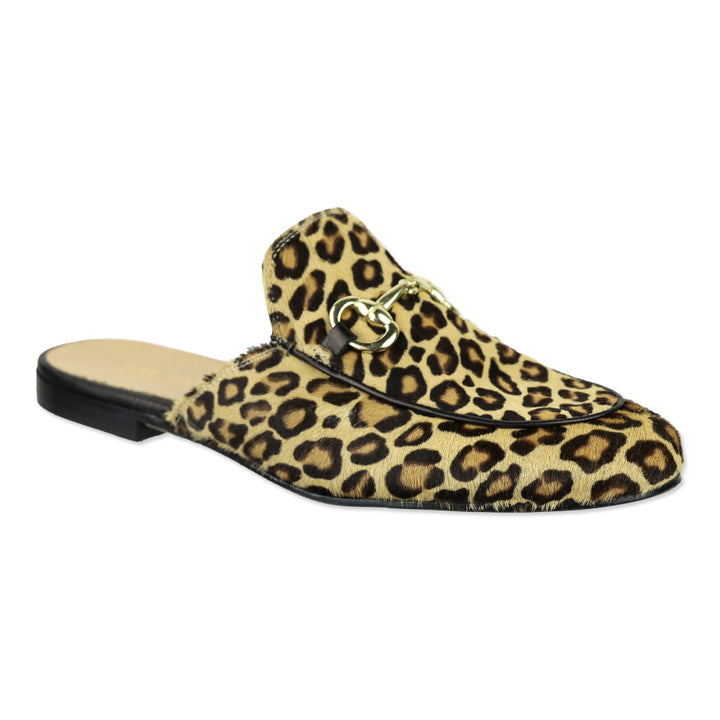 275 Central Leopard Print Calfhair Horsebit Mule