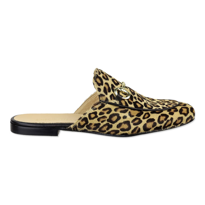275 Central Leopard Print Calfhair Horsebit Mule