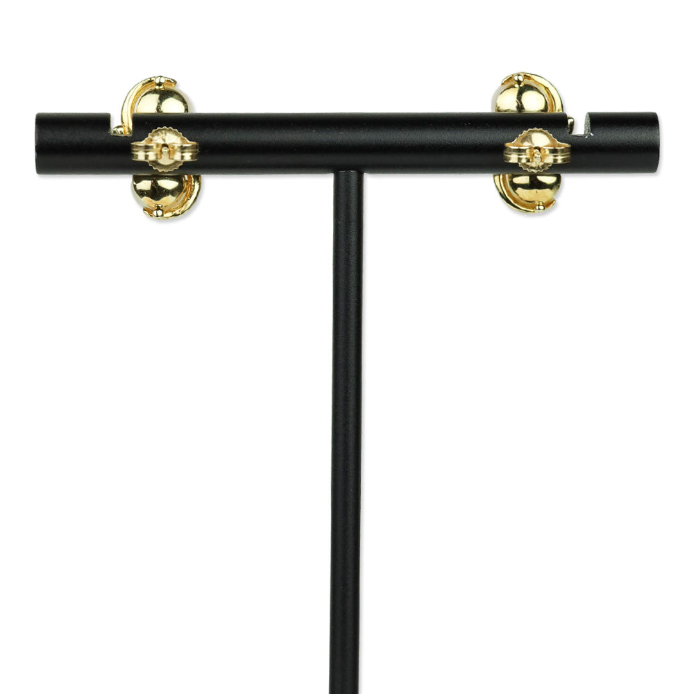 2 Pearl and Diamond Gold Stud Earrings