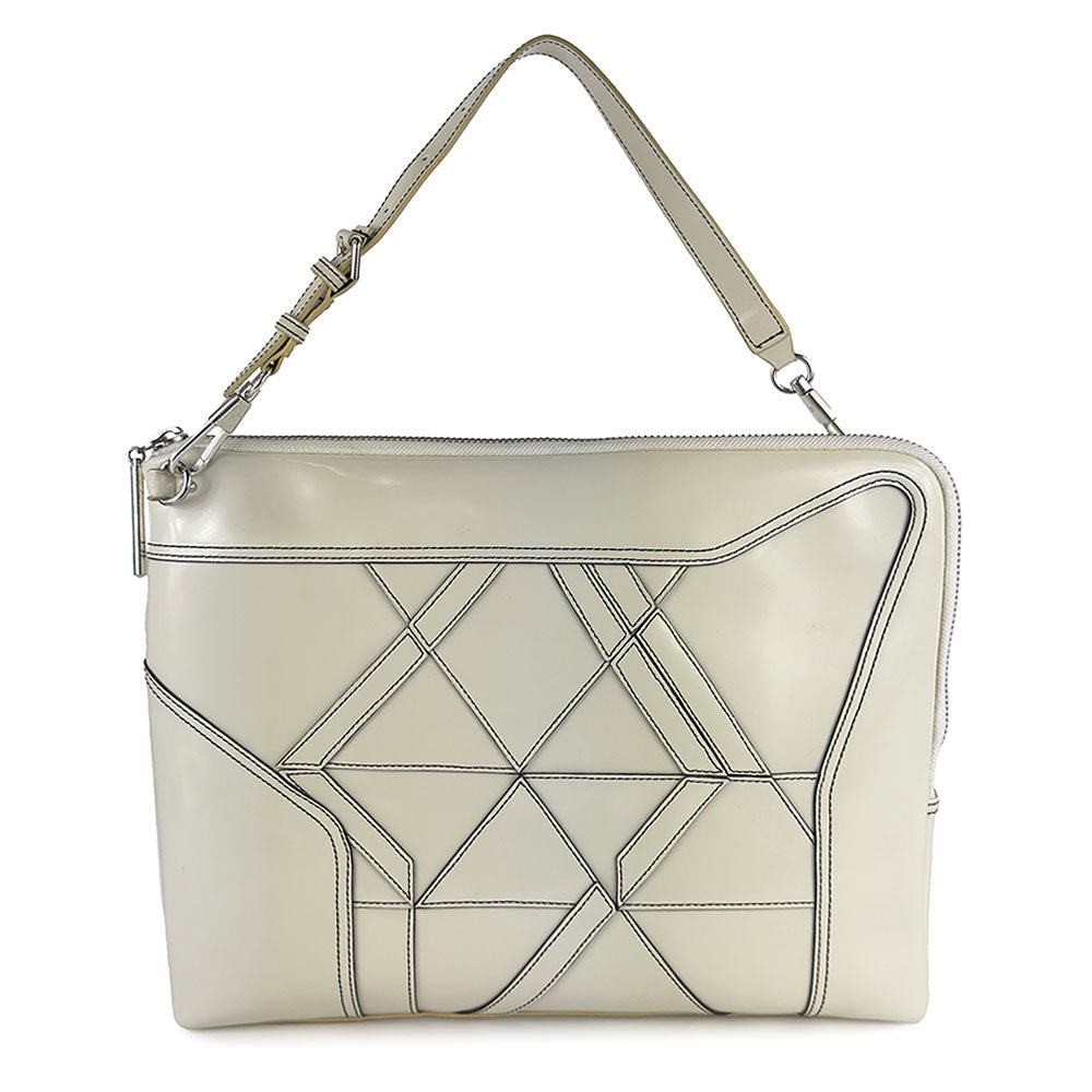 3.1 Phillip Lim Cream Leather Portfolio Handle Bag