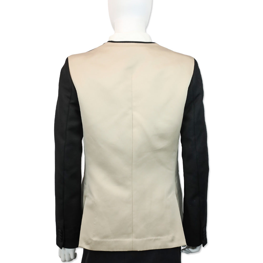 3.1 Phillip Lim Beige/Black Collarless Blazer