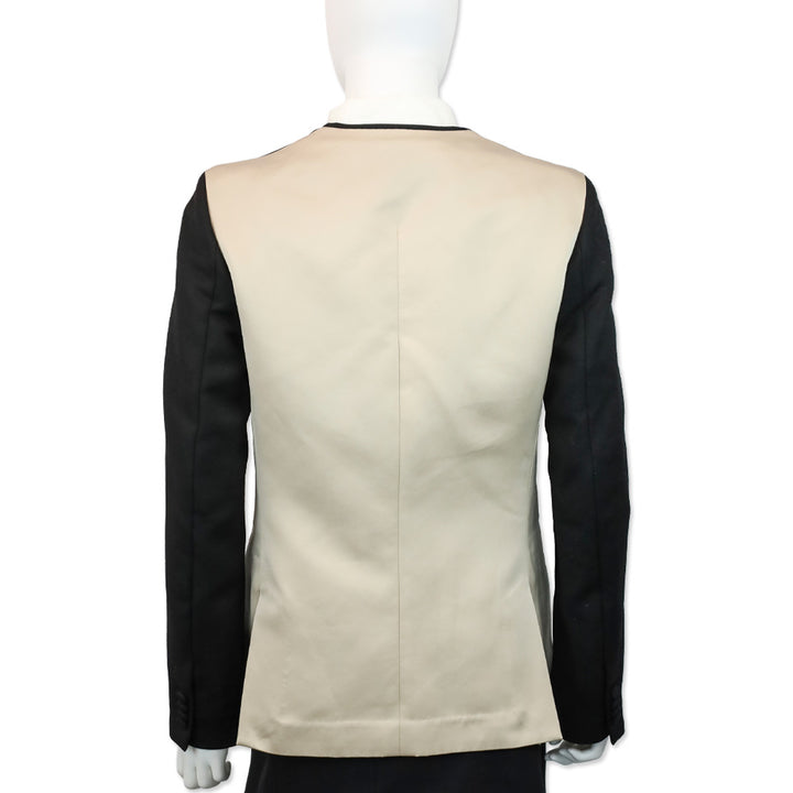 3.1 Phillip Lim Beige/Black Collarless Blazer