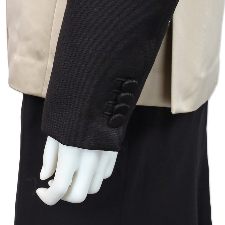 3.1 Phillip Lim Beige/Black Collarless Blazer